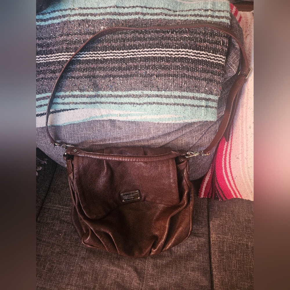Marc MARC JACOBS Brown Leather Classic Q Lil Ukita Convertible Shoulder Bag